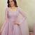 Lavender organza embroidered anarkali set