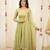 Green organza embroidered anarkali set