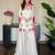 Cream silk blend embroidered palazzo set