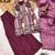 Purple satin embroidered palazzo set