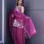 Purple satin embroidered palazzo set