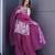 Purple satin embroidered palazzo set