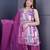 Purple satin embroidered palazzo set