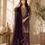 Plum silk blend embroidered palazzo set