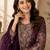 Plum silk blend embroidered palazzo set