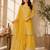 Yellow silk blend embroidered palazzo set