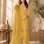 Yellow silk blend embroidered palazzo set