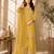 Yellow silk blend embroidered palazzo set