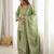 Green silk blend embroidered farshi salwar set