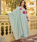Light blue chanderi embroidered kurta set