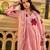Pink chanderi embroidered kurta set