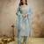 Blue chanderi embroidered kurta set