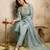 Blue chanderi embroidered kurta set