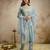 Blue chanderi embroidered kurta set