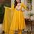 Yellow chanderi embroidered kurta set