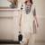 White crepe embroidered kurta set