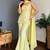 Yellow faux georgette embroidered kurta set