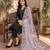 Black silk blend embroidered kurta set