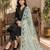 Black silk blend embroidered kurta set