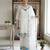 White faux georgette embroidered kurta set