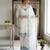 White faux georgette embroidered kurta set