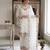 White faux georgette embroidered kurta set