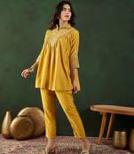 Crushed Crepe Silk Kaftan Set | Luxe Ethnic Wear | Jaipur