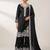 Black crepe embroidered palazzo set