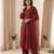 Red chanderi embroidered palazzo set