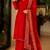 Red silk blend embroidered palazzo set