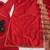 Red silk blend embroidered palazzo set