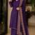 Purple silk blend embroidered palazzo set