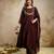 Coffee designer vichitra silk anarkali suit set