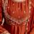 Orange designer vichitra silk anarkali suit set