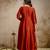 Orange designer vichitra silk anarkali suit set