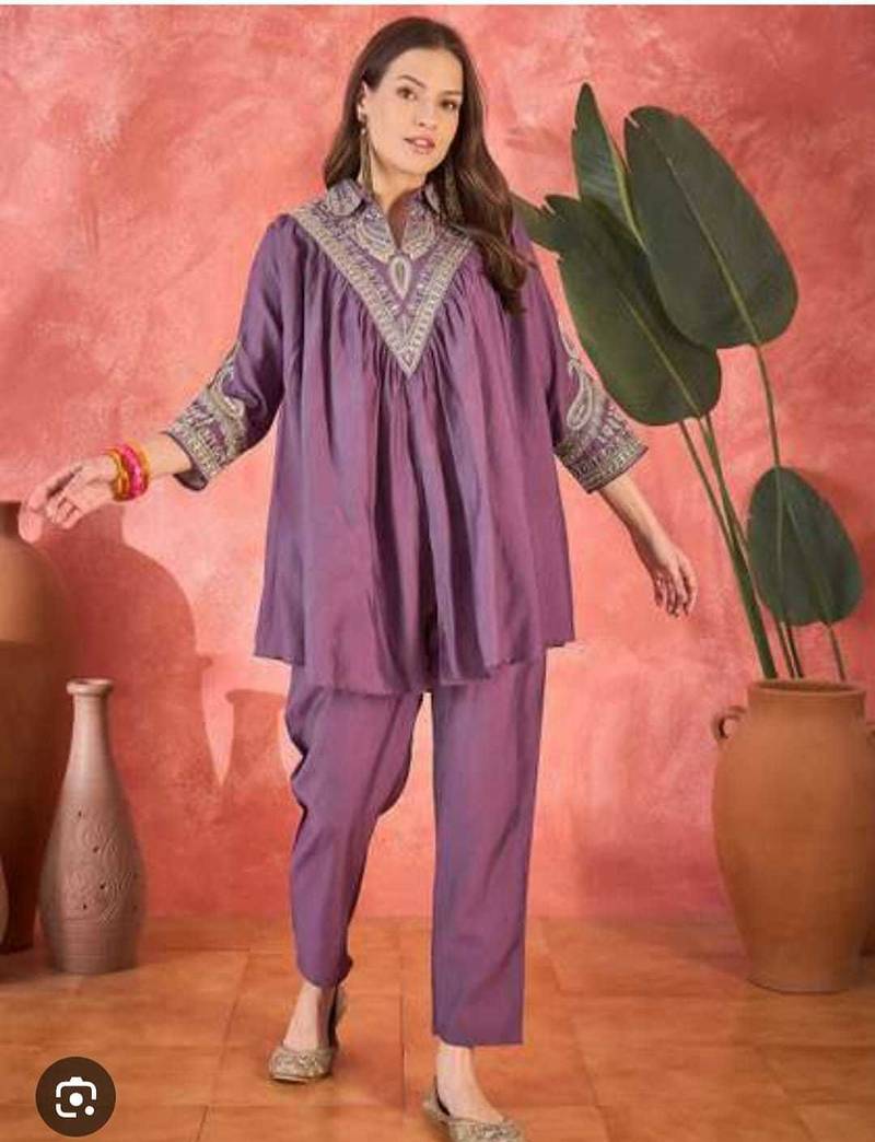 Crushed Crepe Silk Kaftan Set | Luxe Ethnic Wear | Jaipur