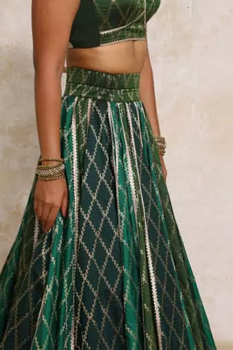 Orange Art Silk Lehenga-Choli Embellished with Zari on Velvet Blouse and Net Dupatta