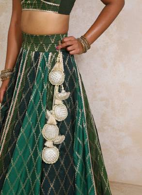 Orange Art Silk Lehenga-Choli Embellished with Zari on Velvet Blouse and Net Dupatta 4
