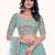 Sea Green Net Readymade Lehenga-Choli with Floral Embroidery