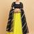 Embellished Semi-Stitched Lehenga & Blouse With Dupatta - Yellow Net Lehenga Choli with Zari Embellishment