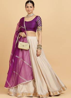 Purple Art Silk Lehenga Choli with Zari Embellishment 1