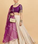 Purple Art Silk Lehenga Choli with Zari Embellishment