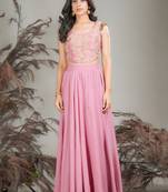 Pink Silk Readymade Lehenga - Thread Work