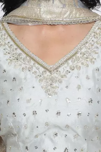 Blue Cotton Lehenga-Choli with Thread Work Embroidery