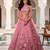 Pink Silk Lehenga-Choli Set with Net Dupatta - Embroidered Sequinned