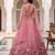 Pink Silk Lehenga-Choli Set with Net Dupatta - Embroidered Sequinned
