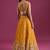 Mustard Silk Lehenga Set - Embroidered Sequinned Semi-Stitched Lehenga & Blouse With Dupatta