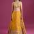 Mustard Silk Lehenga Set - Embroidered Sequinned Semi-Stitched Lehenga & Blouse With Dupatta