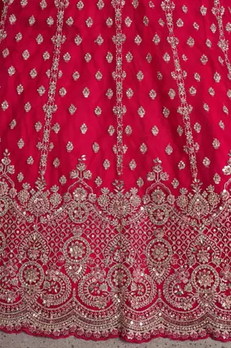 Pink Silk Lehenga-Choli Embellished Sequinned Semi-Stitched Lehenga & Blouse With Dupatta