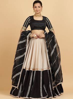 Pink Poly Chiffon Lehenga-Choli Embellished 1